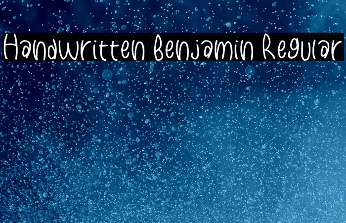 Handwritten Benjamin Regular Example 2