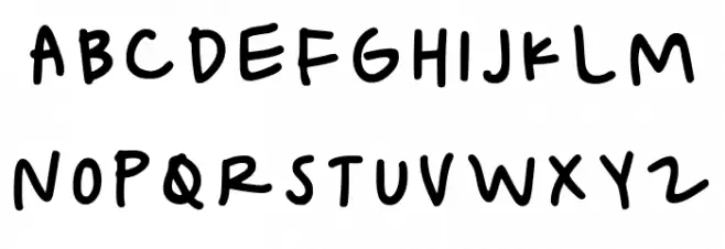 Handwritten Doodles Regular Шрифта ВЕРХНИЙ