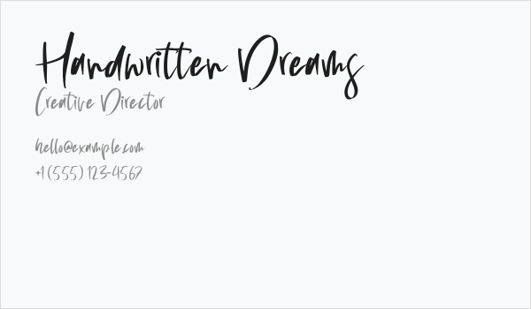 Handwritten Dreams Business Card