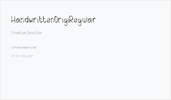 HandwrittenOrigiRegular Business Card