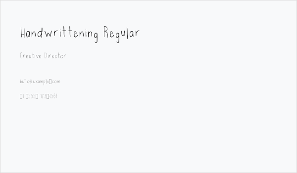 Handwrittening Regular Business Card