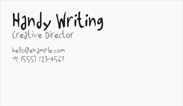 Handy Writing Business Card