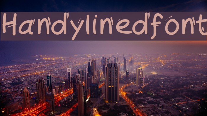 Handylinedfont Font examples