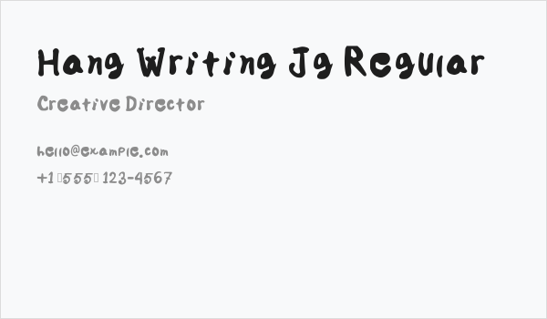 Hang Writing Jg Regular Business Card