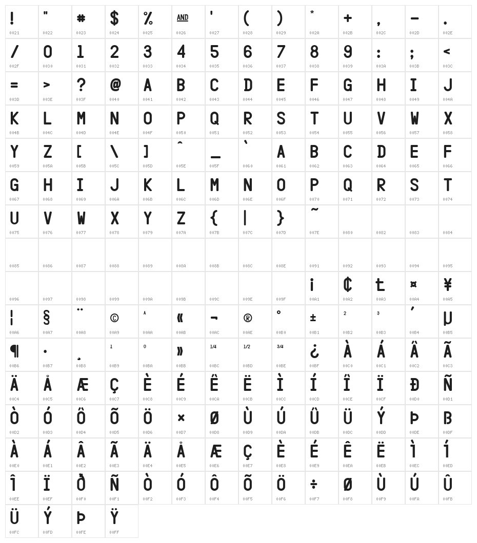 Hangar Flat Character Map