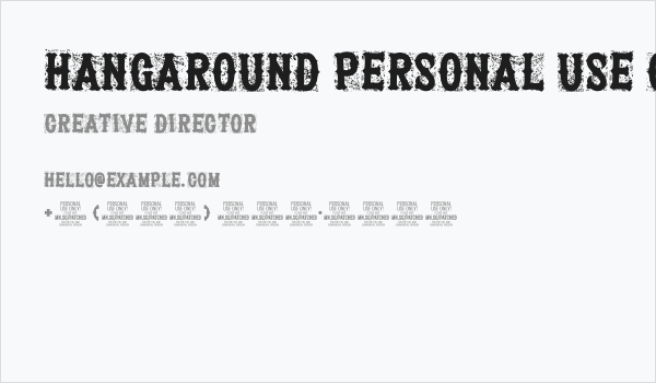 Hangaround PERSONAL USE ONLY Regular Business Card