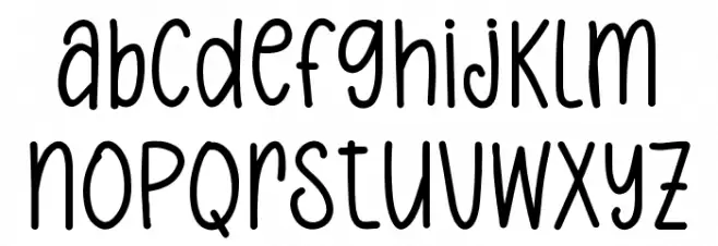 Hanging Christmas Font LOWERCASE