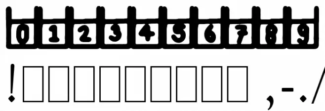 Hanging Down Font OTHER CHARS