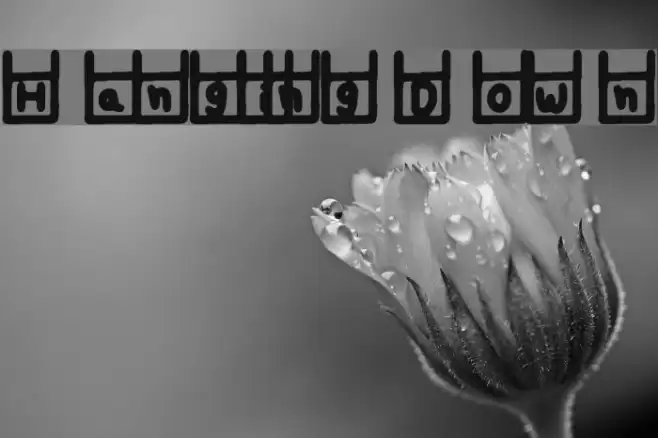 Hanging Down Font examples