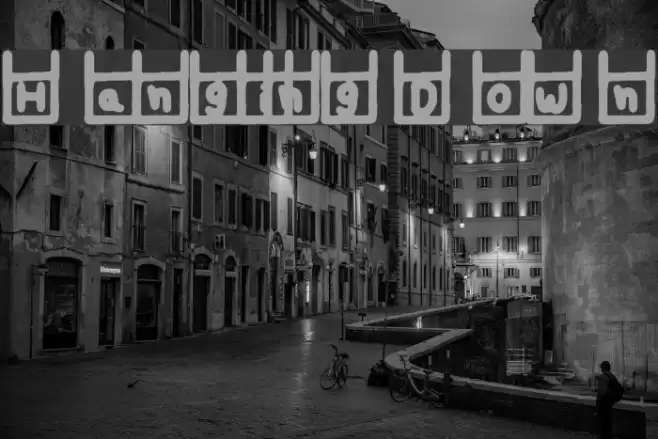 Hanging Down Font examples