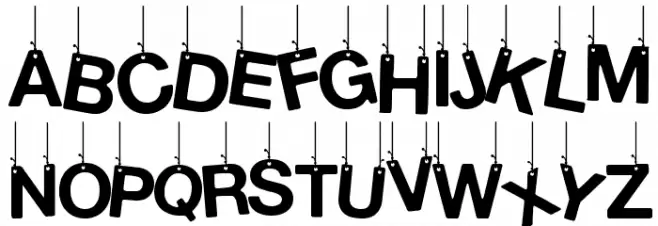 Hanging Letters Schriftart Groß