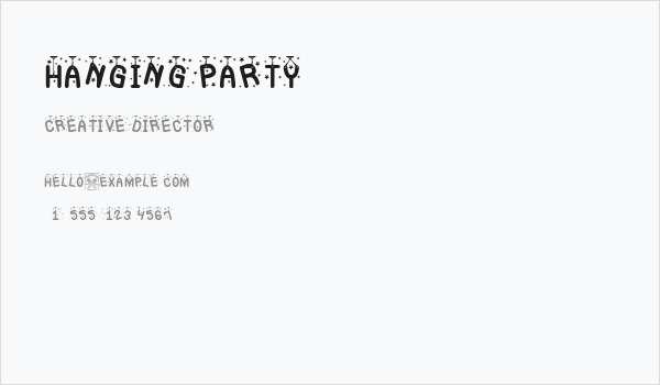 Hanging Party Business Card