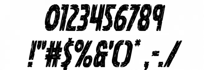 Hanging Tree Condensed Italic Font OTHER CHARS