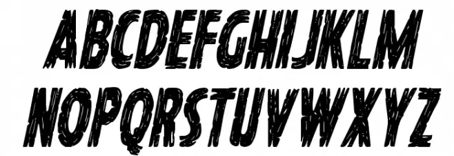 Hanging Tree Condensed Italic Schriftart Groß