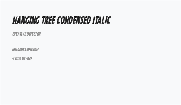 Hanging Tree Condensed Italic Business Card