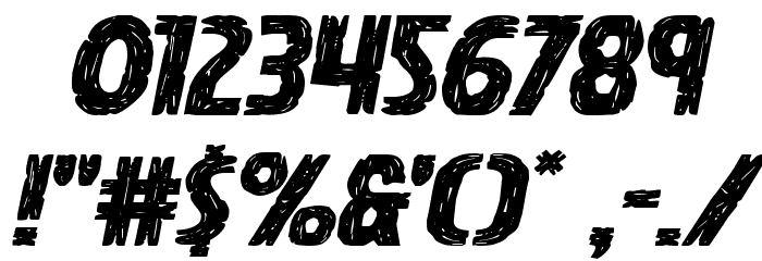 Hanging Tree Expanded Italic Font OTHER CHARS