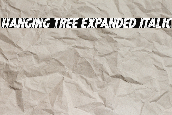 Hanging Tree Expanded Italic Example 2
