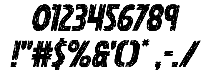 Hanging Tree Italic Font OTHER CHARS