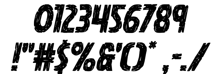 Hanging Tree Staggered Italic Font OTHER CHARS