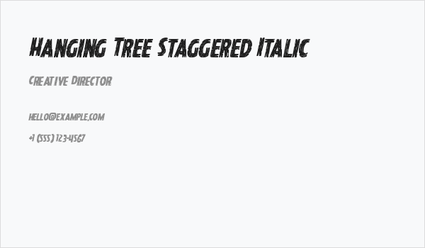 Hanging Tree Staggered Italic Business Card
