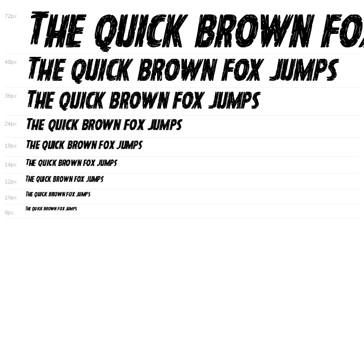 Hanging Tree Staggered Italic Waterfall