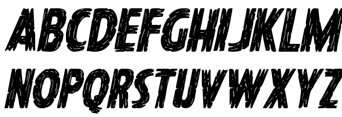 Hanging Tree Staggered Italic Font LOWERCASE