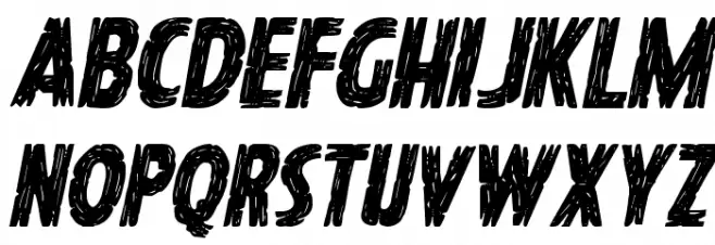 Hanging Tree Staggered Italic Font LOWERCASE