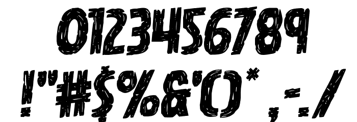 Hanging Tree Staggered Rotalic Font OTHER CHARS