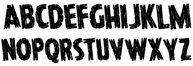 Hanging Tree Staggered Rotated Schriftart Groß