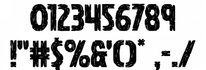 Hanging Tree Staggered Font OTHER CHARS