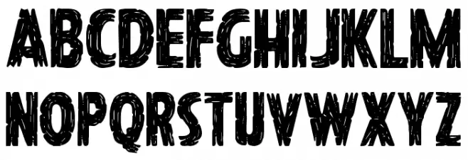 Hanging Tree Staggered Schriftart Groß