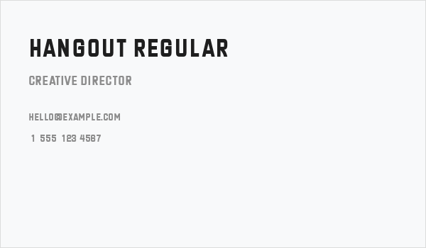Hangout Regular Business Card