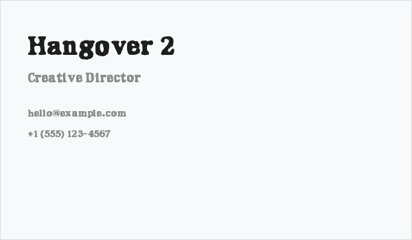 Hangover 2 Business Card