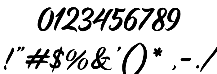 HangoverBrush Font OTHER CHARS