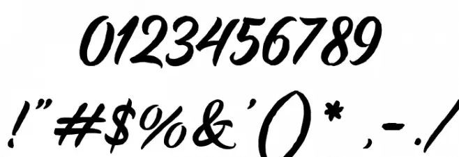 HangoverBrush Font OTHER CHARS