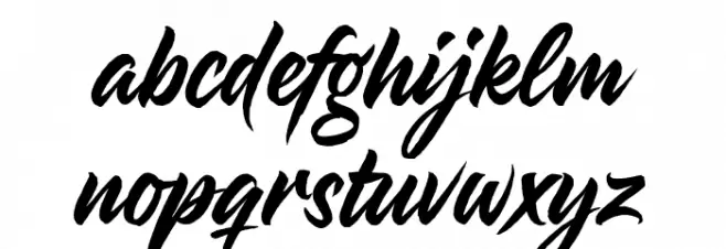 HangoverBrush फ़ॉन्ट लोअरकेस