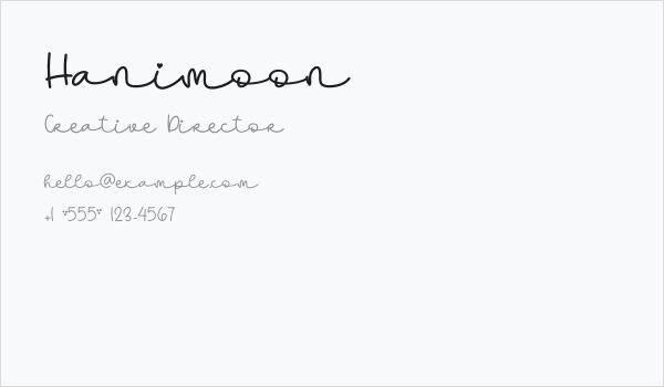 Hanimoon Business Card