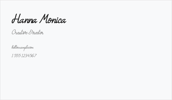 Hanna Monica Business Card
