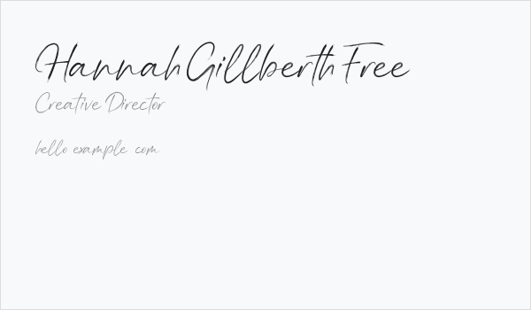 Hannah Gillberth Free Business Card