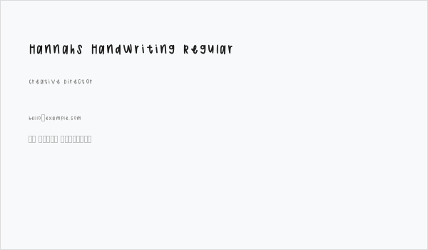 Hannahs Handwriting Regular Business Card