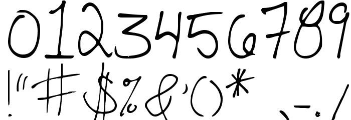 Hannahs Messy Handwriting Font OTHER CHARS