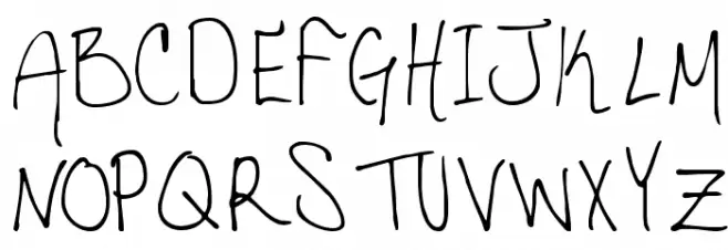 Hannahs Messy Handwriting Caratteri MAIUSCOLE