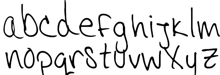 Hannahs Messy Handwriting Font LOWERCASE