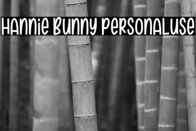 Hannie Bunny personaluse Font examples