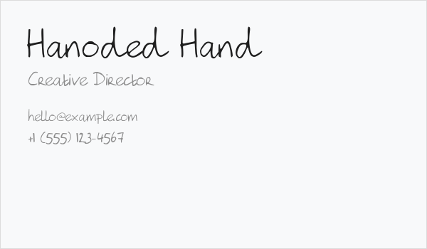 Hanoded Hand Business Card