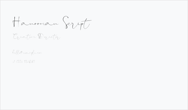 Hanooman Script Business Card