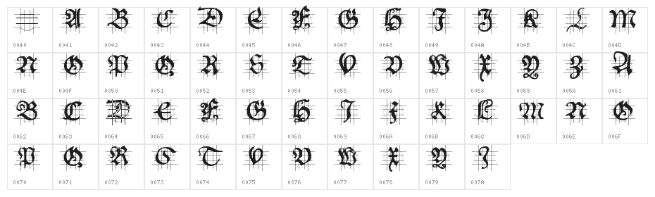 HansSchoensCapsInGrid Character Map