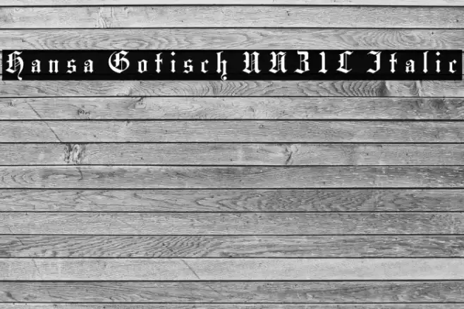 Hansa Gotisch UNZ1L Italic Font examples