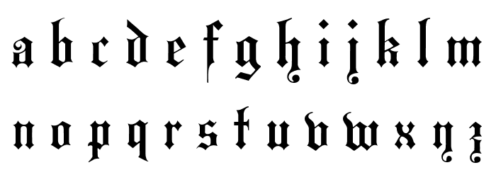 Hansa Gotisch UNZ1L Italic Font LOWERCASE