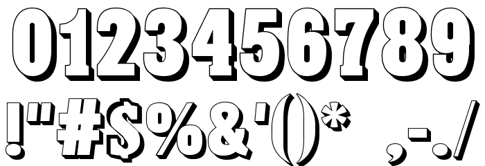 Hansen Shadow Font OTHER CHARS